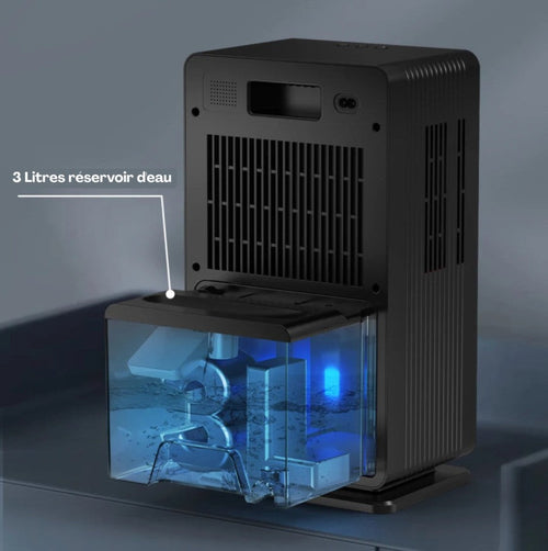 Déshumidificateur d’Air Électrique – Réservoir 3L, Mode Nuit Silencieux
