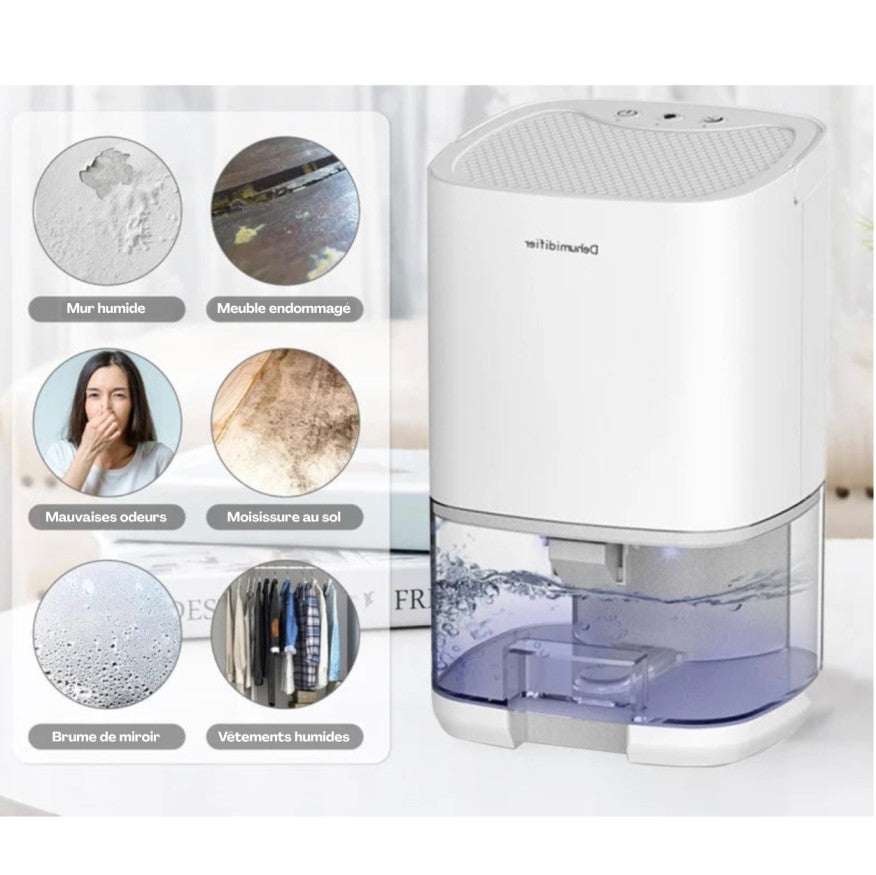 Mini Déshumidificateur d’air 20m² pour chambre & salle de bain