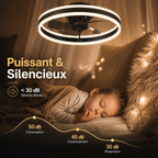 Ventilateur de Plafond LED Silencieux avec Télécommande – Luminaire LED Intégré Design Moderne