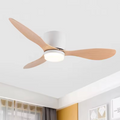 Ventilateur de plafond avec lumière, moteur DC silencieux et économe en énergie, 3 couleurs modifiables, 6 vitesses réglables, pour chambre et salon