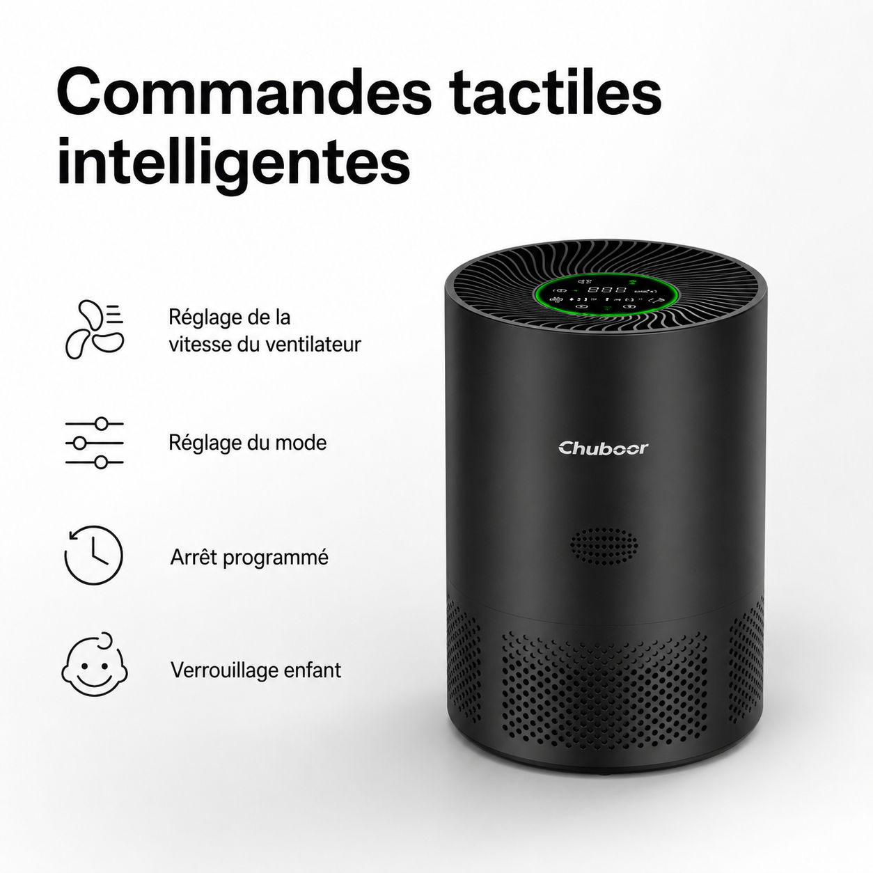 Purificateur d’air électrique 40 m² pour chambre, salon & bureau