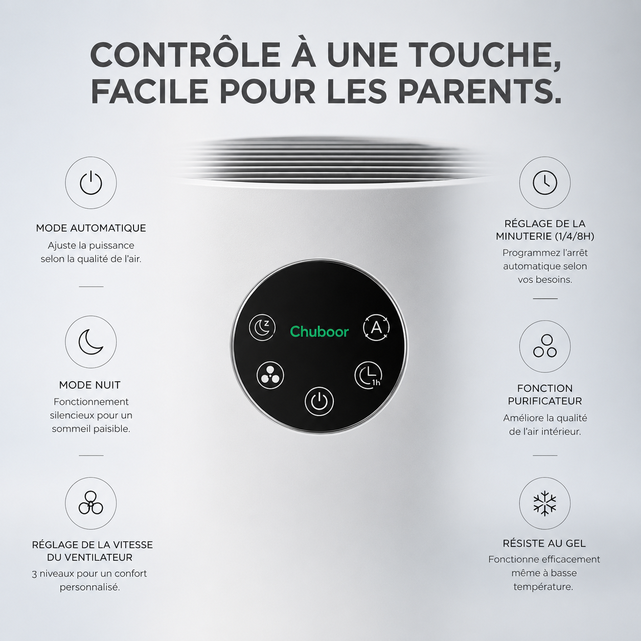 Purificateur d’air avec humidificateur intégré 2-en-1
