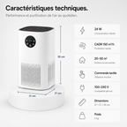 Purificateur d’air avec humidificateur intégré 2-en-1