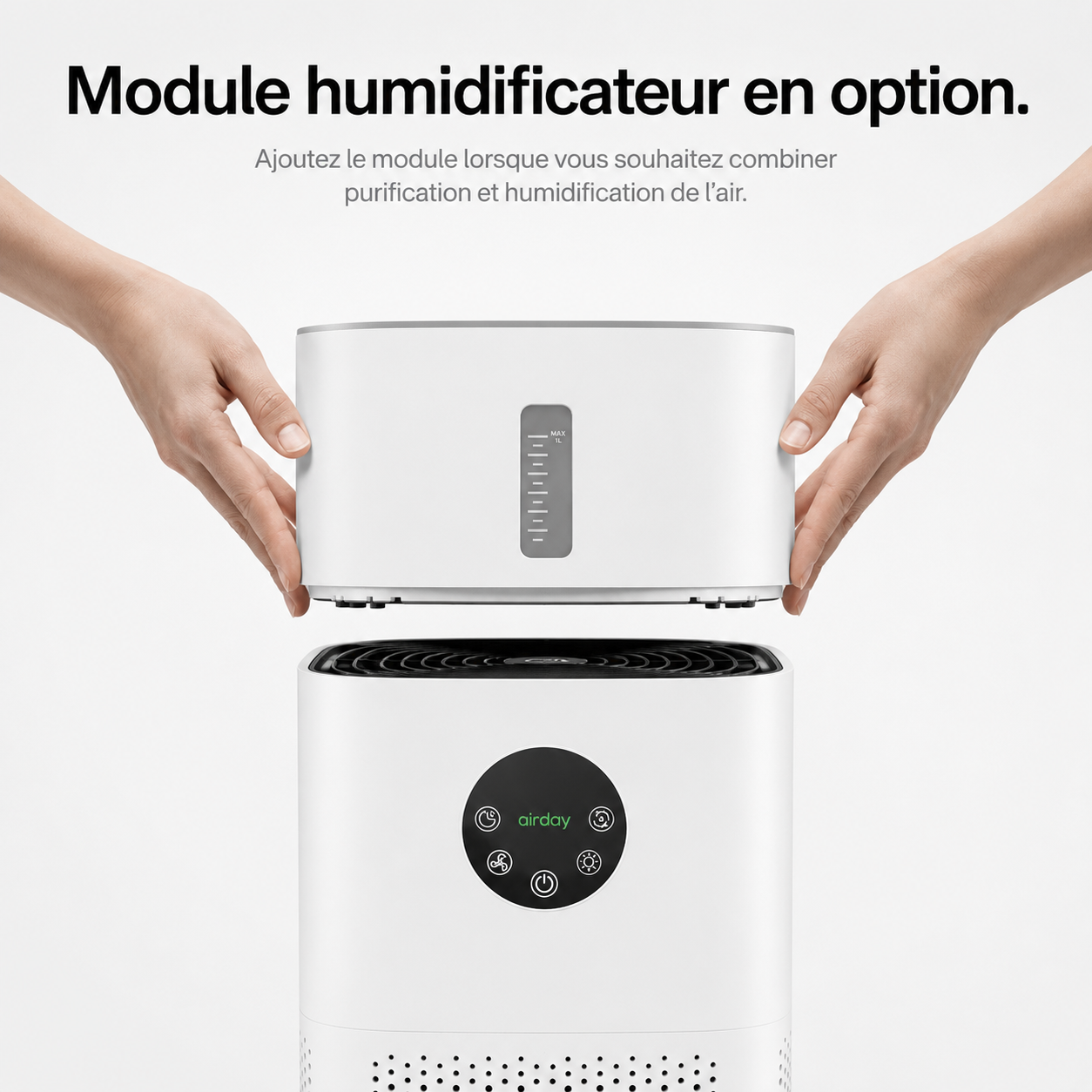 Purificateur d’air avec humidificateur intégré 2-en-1