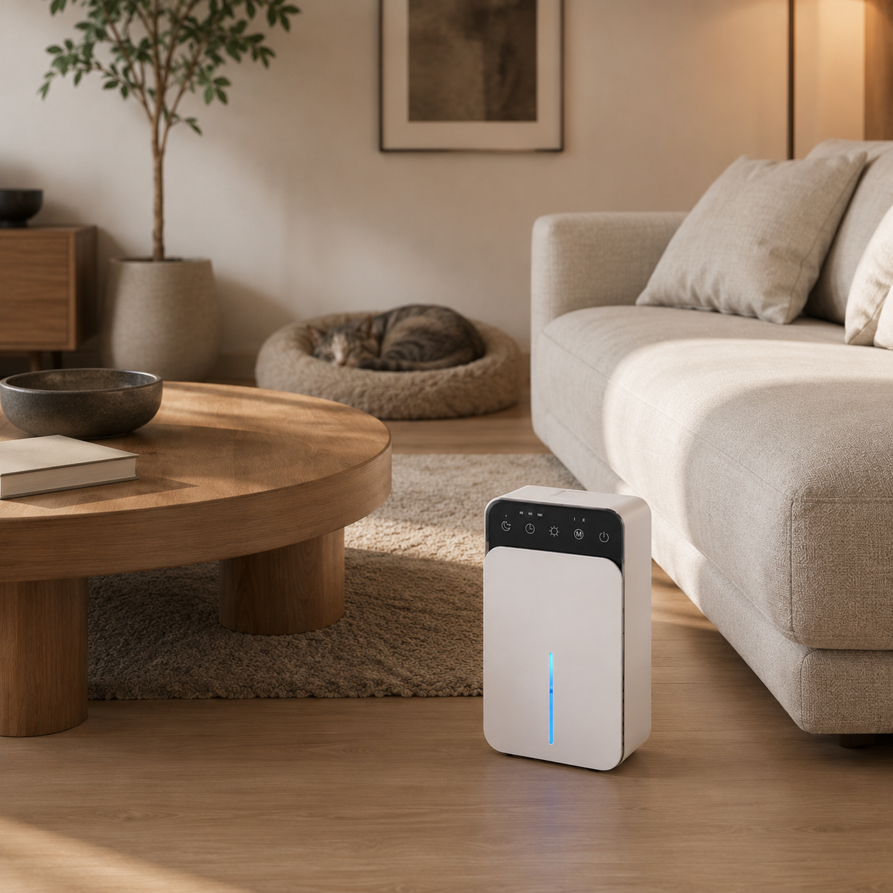 Déshumidificateur d’Air Intelligent – 1,5L, Silencieux & Anti-Moisissures