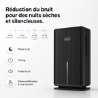 Déshumidificateur d’Air Électrique – Réservoir 3L, Mode Nuit Silencieux