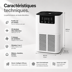 Purificateur d’air avec diffuseur d'air d'aromathérapie Silencieux – Idéal Chambre & Bureau