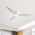 Ventilateur de plafond avec lumière, moteur DC silencieux et économe en énergie, 3 couleurs modifiables, 6 vitesses réglables, pour chambre et salon