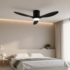 Ventilateur de plafond Noir avec lumière, moteur DC silencieux et économe en énergie, 3 couleurs modifiables, 6 vitesses réglables, pour chambre et salon (Copie)