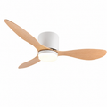 Ventilateur de plafond Bois avec lumière, moteur DC silencieux et économe en énergie, 3 couleurs modifiables, 6 vitesses réglables, pour chambre et salon