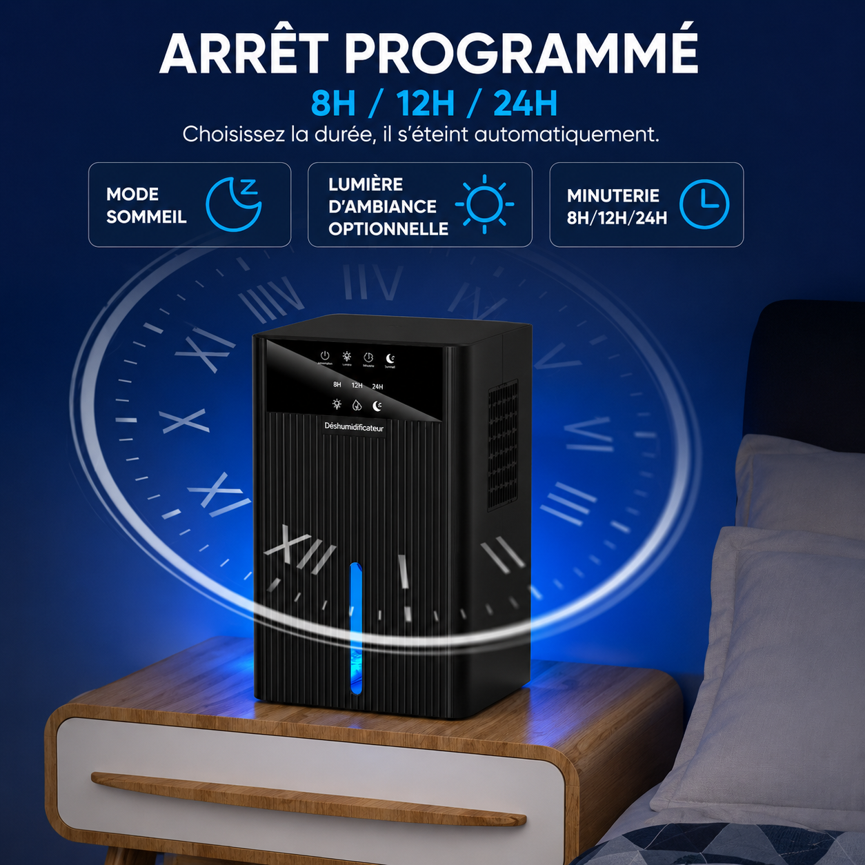 Déshumidificateur d’Air Compact – Anti-Humidité & Silencieux