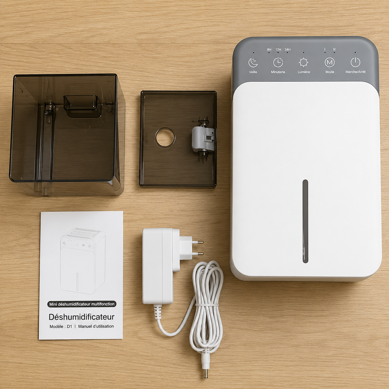 Déshumidificateur d’Air Intelligent – 1,5L, Silencieux & Anti-Moisissures
