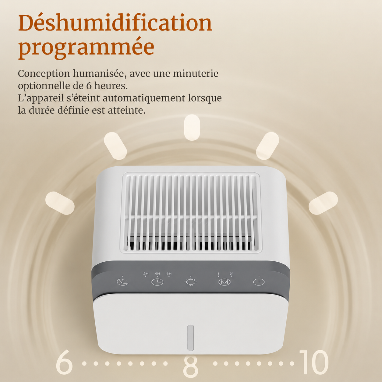 Déshumidificateur d’Air Intelligent – 1,5L, Silencieux & Anti-Moisissures