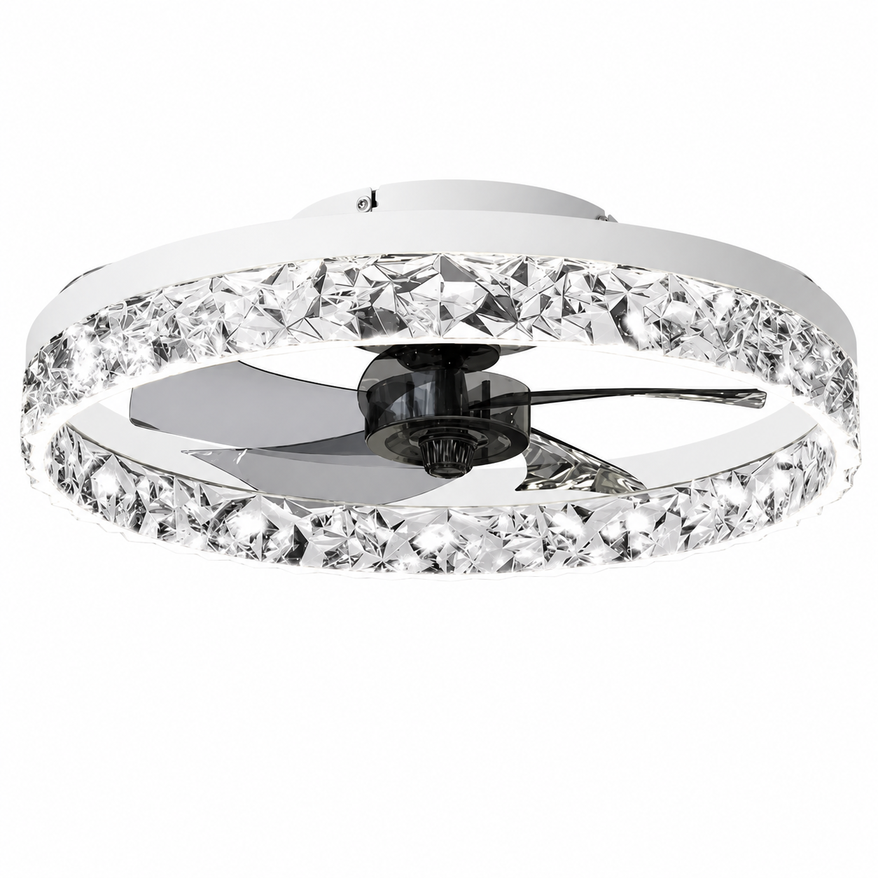 Ventilateur de Plafond LED Silencieux avec Télécommande – Luminaire LED Intégré Design Moderne