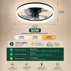 Ventilateur de Plafond LED Silencieux avec Télécommande – Luminaire LED Intégré Design Moderne