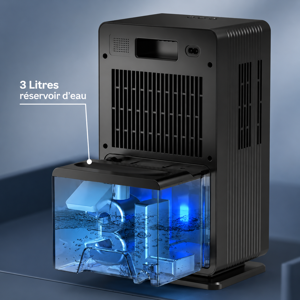 Déshumidificateur d’Air Électrique – Réservoir 3L, Mode Nuit Silencieux