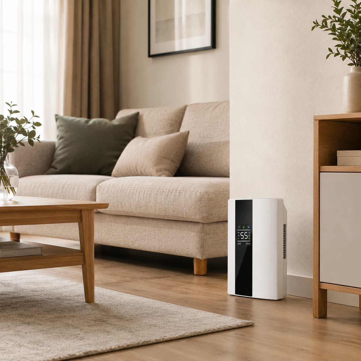 Déshumidificateur et purificateur 2,2 L Intelligent d’air 2-en-1