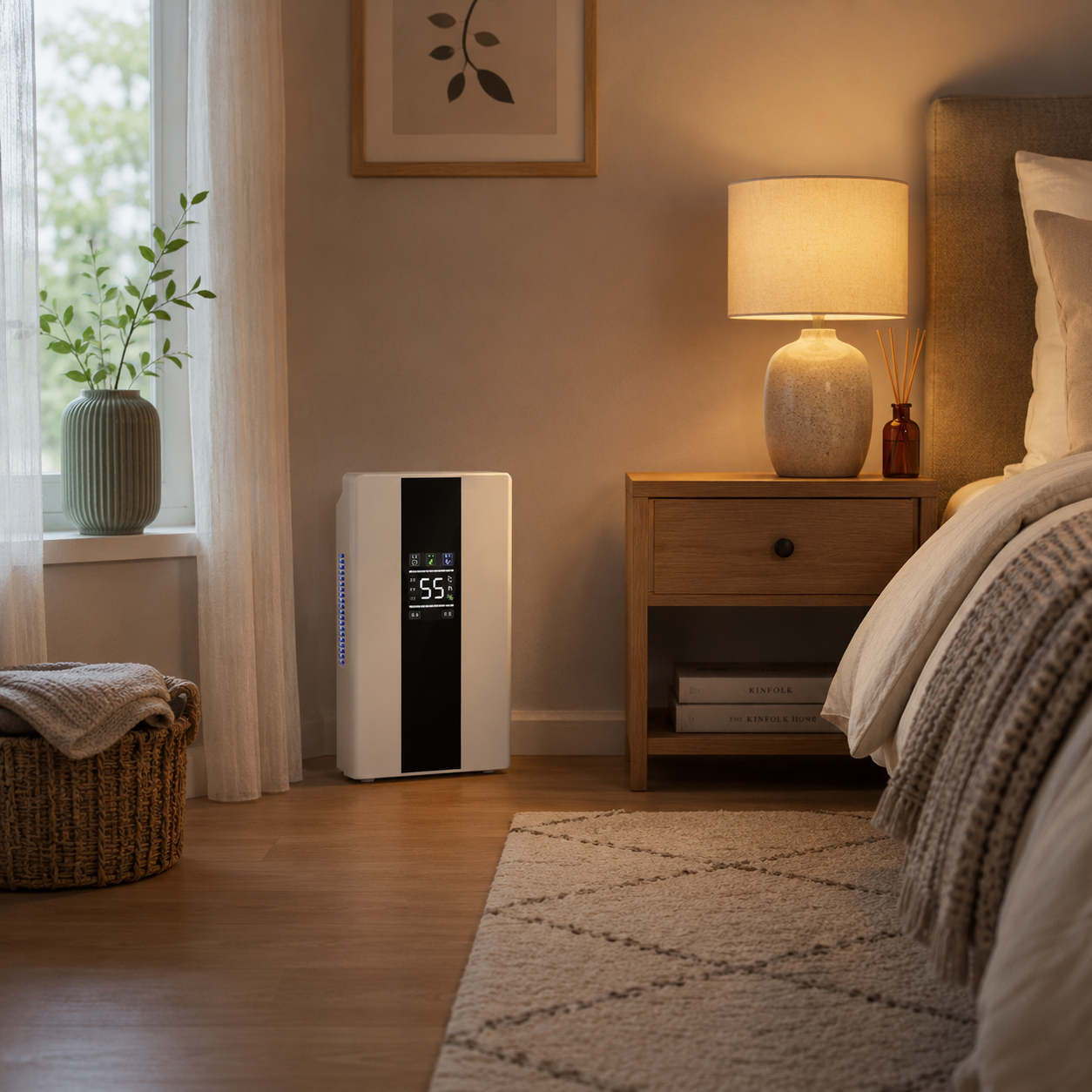 Déshumidificateur et purificateur 2,2 L Intelligent d’air 2-en-1