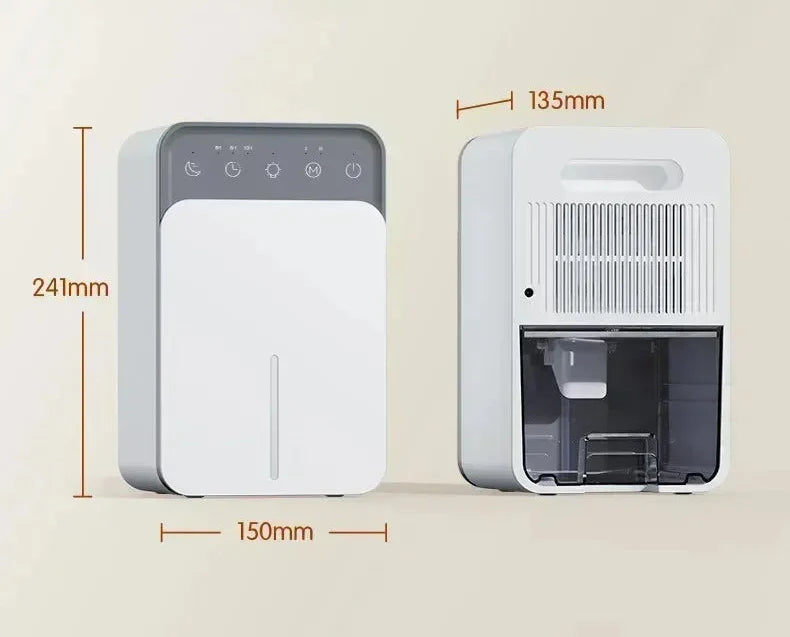 Déshumidificateur d’Air Intelligent – 1,5L, Silencieux & Anti-Moisissures